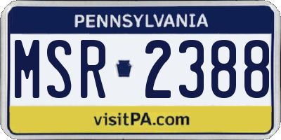 PA license plate MSR2388