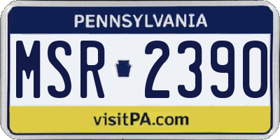 PA license plate MSR2390