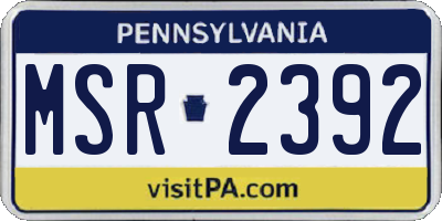 PA license plate MSR2392