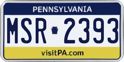PA license plate MSR2393