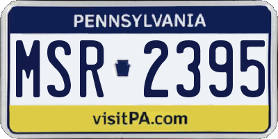 PA license plate MSR2395
