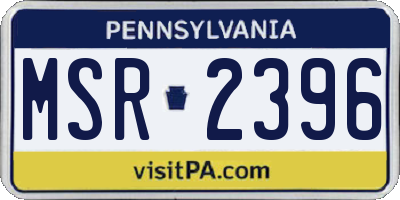 PA license plate MSR2396