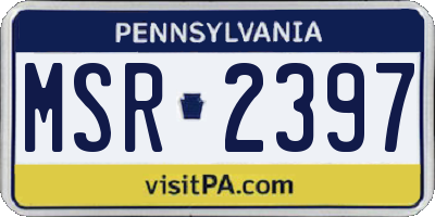 PA license plate MSR2397