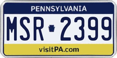 PA license plate MSR2399