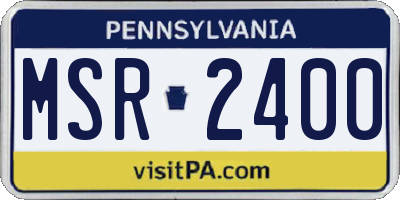 PA license plate MSR2400