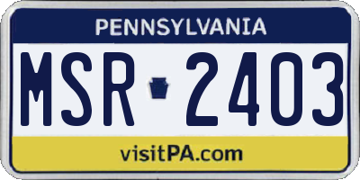 PA license plate MSR2403