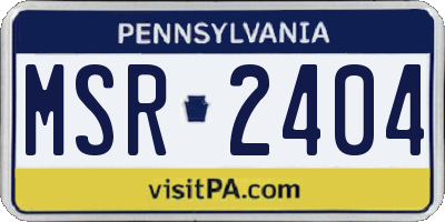 PA license plate MSR2404