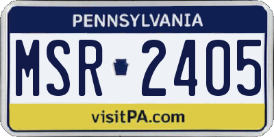 PA license plate MSR2405