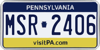 PA license plate MSR2406