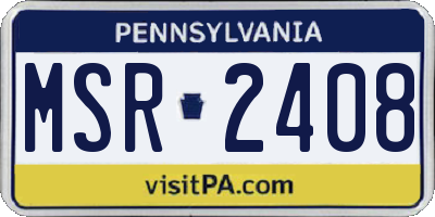 PA license plate MSR2408