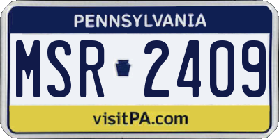 PA license plate MSR2409