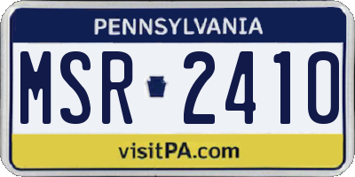 PA license plate MSR2410