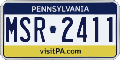 PA license plate MSR2411
