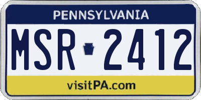 PA license plate MSR2412