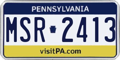 PA license plate MSR2413