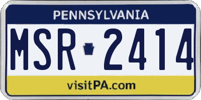 PA license plate MSR2414
