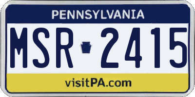 PA license plate MSR2415