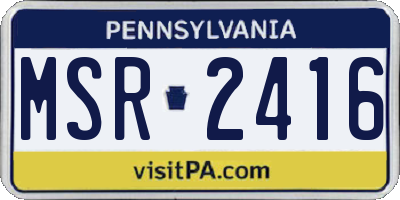 PA license plate MSR2416