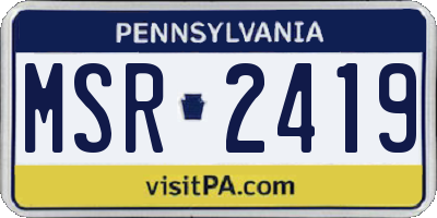 PA license plate MSR2419