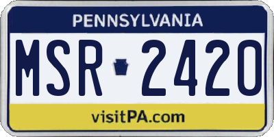 PA license plate MSR2420
