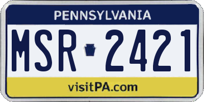 PA license plate MSR2421