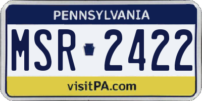 PA license plate MSR2422