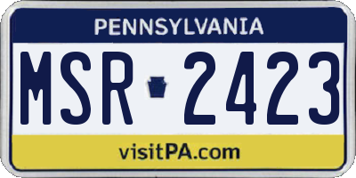 PA license plate MSR2423