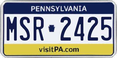PA license plate MSR2425