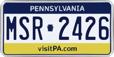 PA license plate MSR2426
