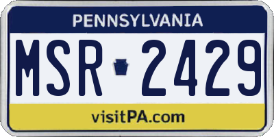 PA license plate MSR2429