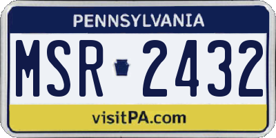 PA license plate MSR2432