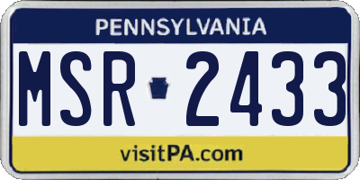 PA license plate MSR2433