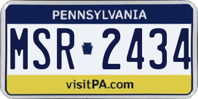 PA license plate MSR2434