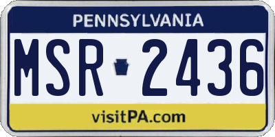 PA license plate MSR2436