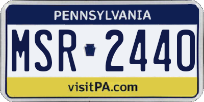 PA license plate MSR2440