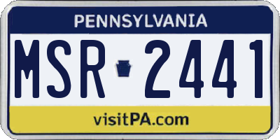 PA license plate MSR2441