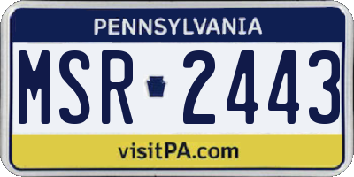 PA license plate MSR2443