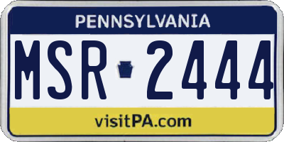 PA license plate MSR2444