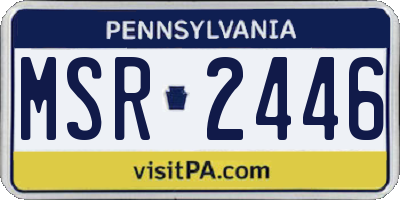 PA license plate MSR2446