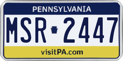 PA license plate MSR2447