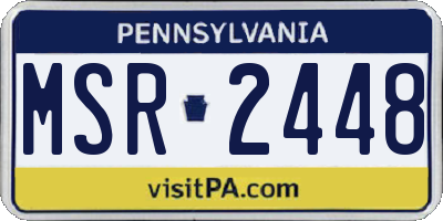 PA license plate MSR2448