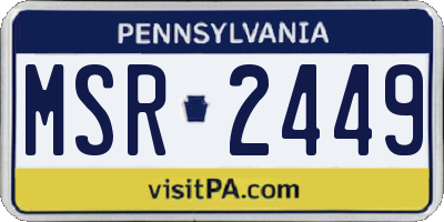 PA license plate MSR2449