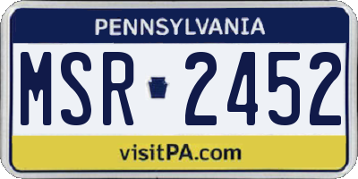 PA license plate MSR2452