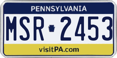 PA license plate MSR2453