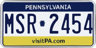 PA license plate MSR2454
