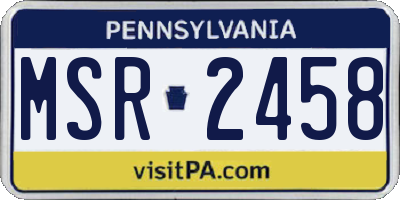 PA license plate MSR2458
