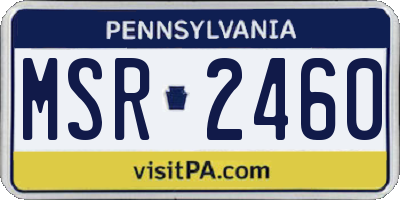 PA license plate MSR2460