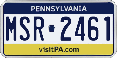 PA license plate MSR2461