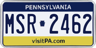 PA license plate MSR2462