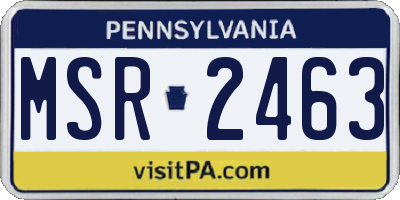 PA license plate MSR2463